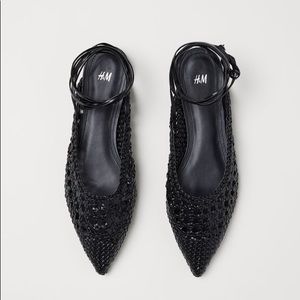 H&M Basket Weave Lace Up Flats
